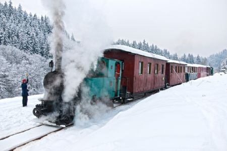 Vláček je připraven na odjezd z výhybny Šánské, Autor: David Holbík